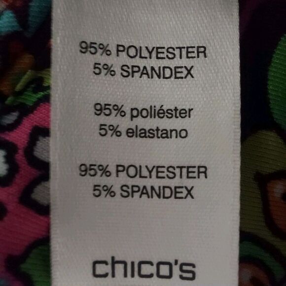 Chico's Paisley Tunic Top Size 2 Large Colorful Flare Sleeves - Picture 7 of 8